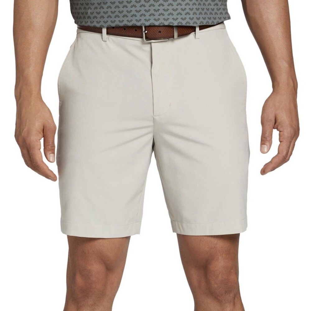 Walter Hagen P11 Mens 9" Easy Waist Performance Golf Shorts Light Khaki W34 NWT
